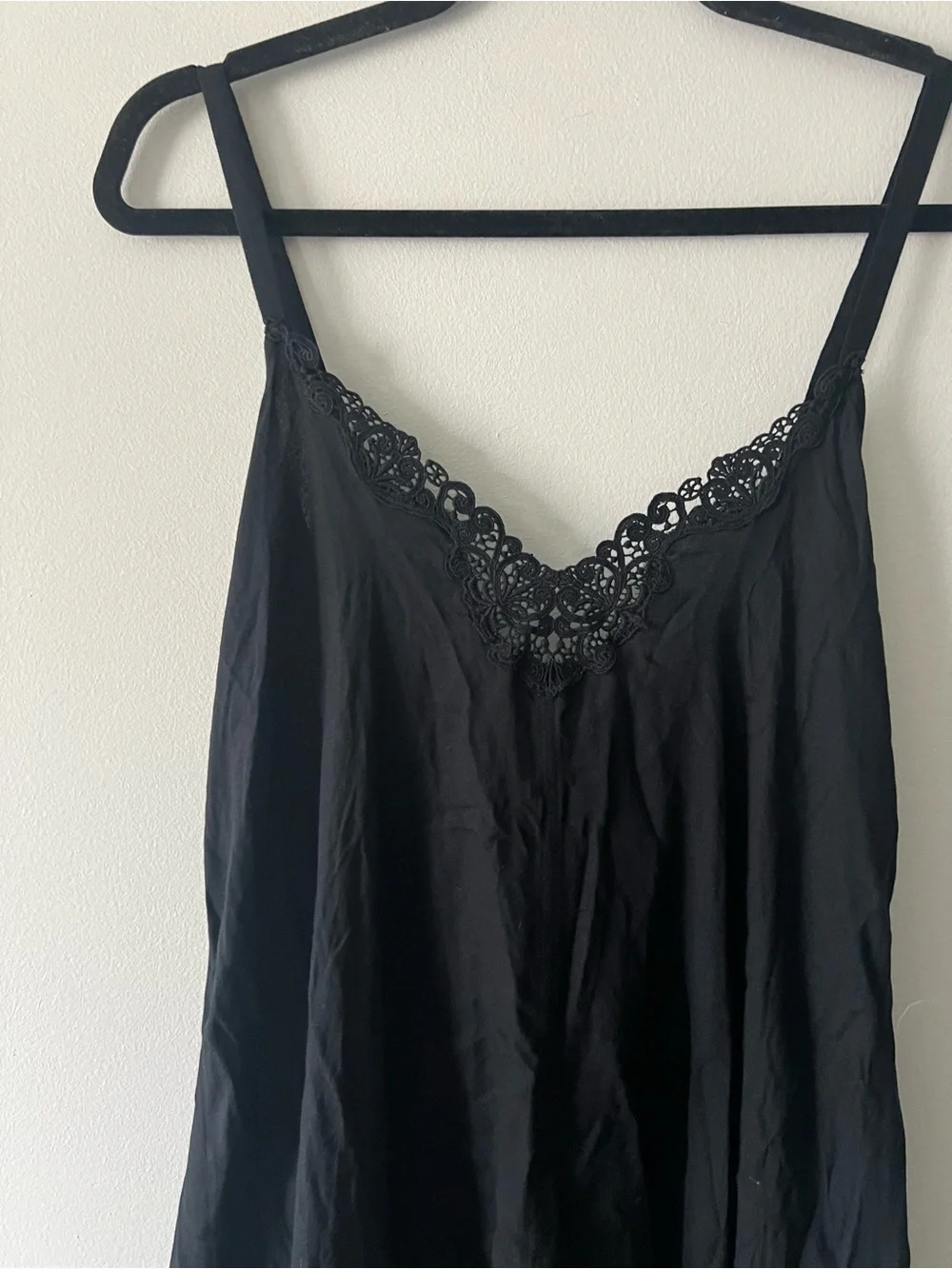 Free People Kendall Trapeze Slip Dress Black Lace NWT Boho Romantic
